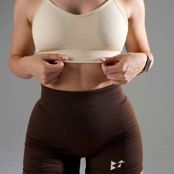Seamless support sports bra buttermilk beige
