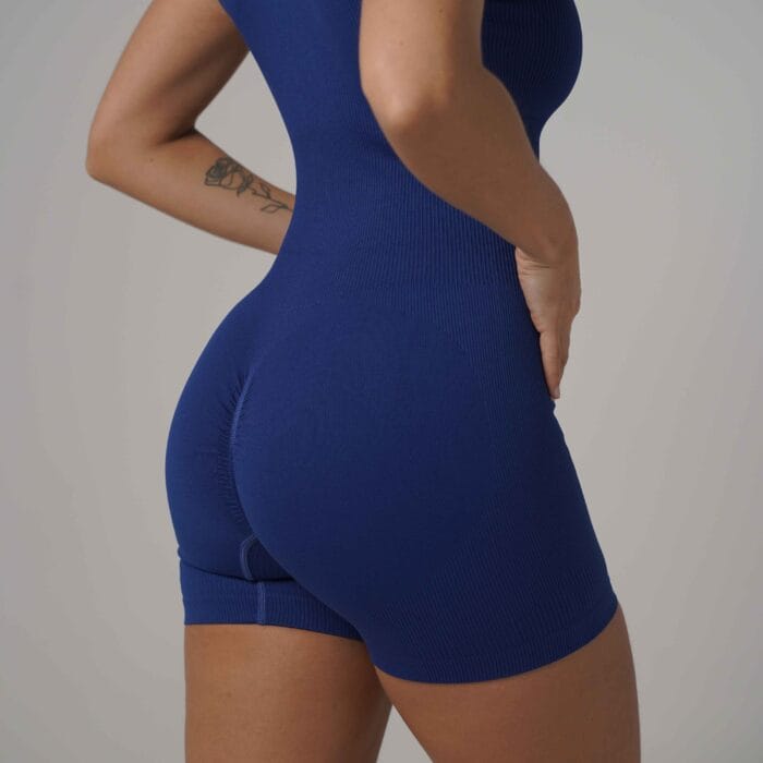 Jane sleeveless zipper romper Navy Blue