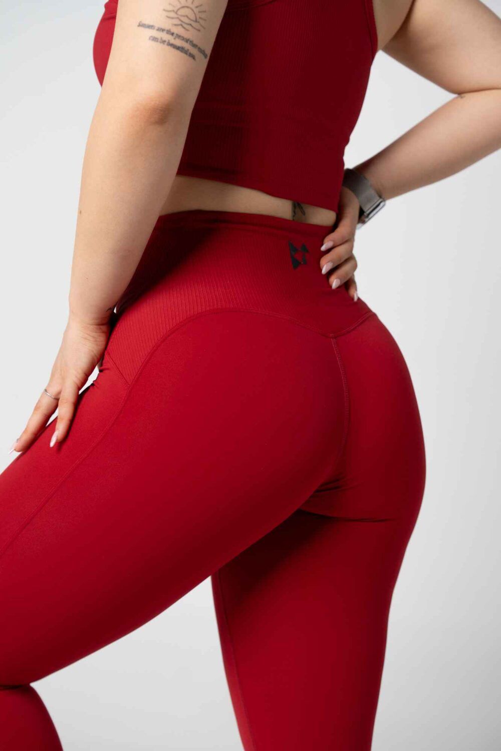 Aligned Red Cherry Leggings - Image 2