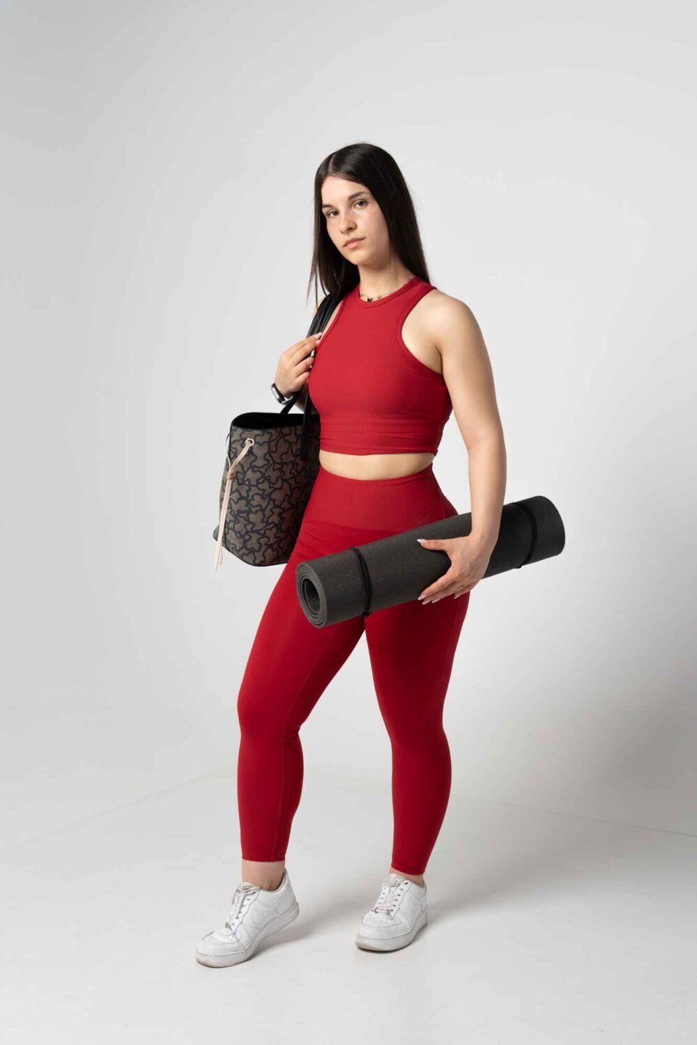 Aligned Red Cherry Leggings - Image 3