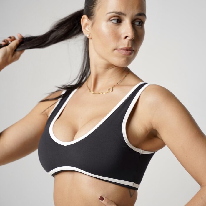 Avelyn Contrast sports Bra Black