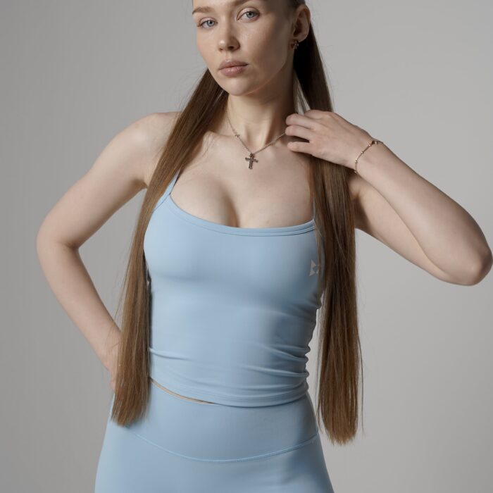 Avelyn Crossback Tank Top  Baby Blue