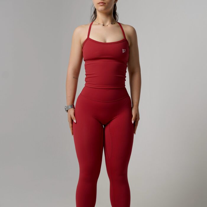 Avelyn Crossback Tank and Leggings Cherry Red