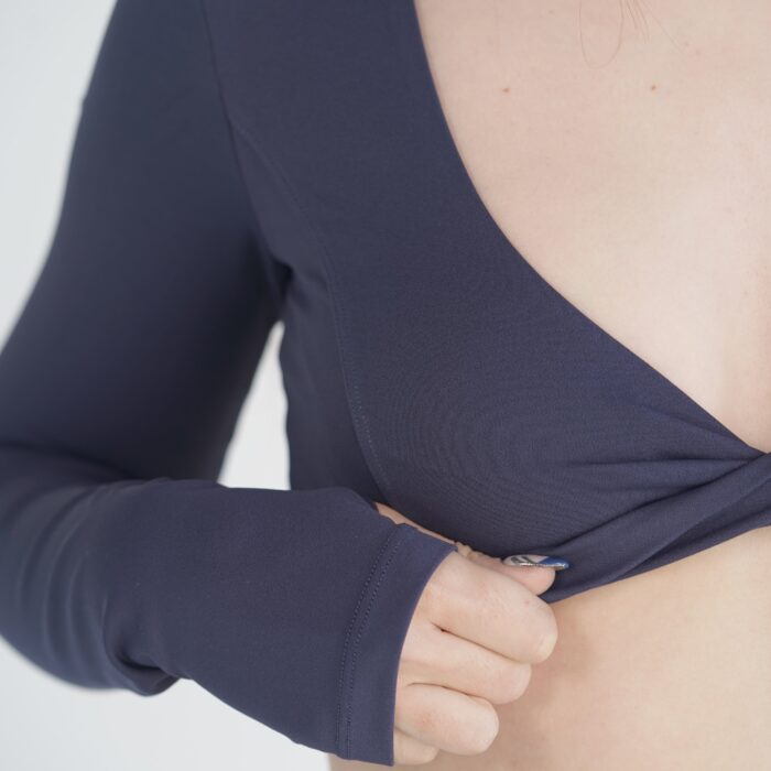 Alba Longsleeve Crop Navy Top